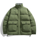 High Neck Puffer Jacket // Green (S)