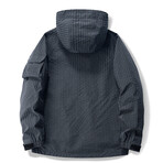 Plaid Zip-Up Utility Hooded Jacket // Gray (XS)