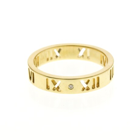 Tiffany & Co. // 18k Yellow Gold Pierced Atlas Diamond Ring // Ring Size: 9 // Store Display