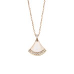 Bulgari // 18k Rose Gold Diva Dream Diamond + Mother of Pearl Pendant Necklace // 16.33"-17.32" // Store Display