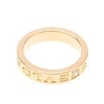 Bulgari // 18k Rose Gold Double Logo Diamond Ring // Ring Size: 5.5 // Store Display