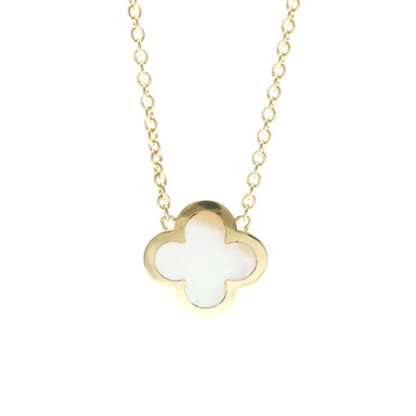 Van Cleef & Arpels // 18k Yellow Gold Pure Alhambra Mother of Pearl Pendant Necklace // 14.96"-16.53" // Store Display
