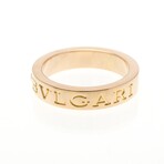 Bulgari // 18k Rose Gold Double Logo Diamond Ring // Ring Size: 5.5 // Store Display