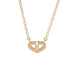 Cartier // 18k Rose Gold C Heart 1P Diamond Pendant Necklace // 15.55" // Store Display
