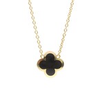 Van Cleef & Arpels // 18k Yellow Gold Pure Alhambra Onyx Pendant Necklace // 14.96"-16.53" // Store Display