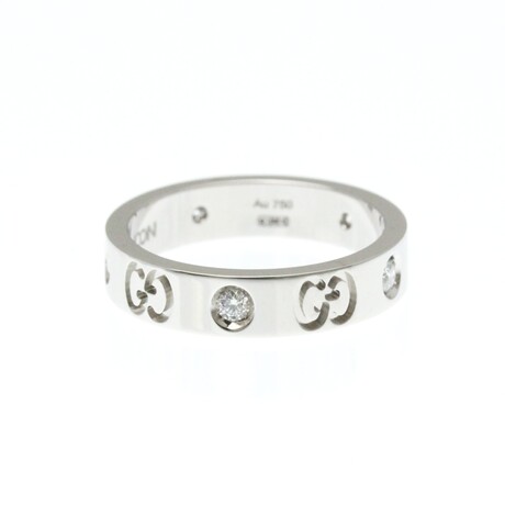 Gucci // 18k White Gold Icon Diamond Ring // Ring Size: 5.25 // Store Display
