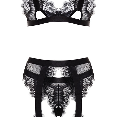 Janet 3PC Bra Set // Black (S/M)