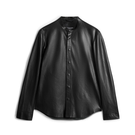 Bernard Band Collar Shirt // Black // 58