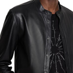 Bernard Band Collar Shirt // Black // 58