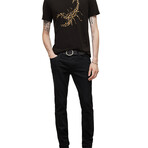 Scorpio // SS Raw Edge Tee // Black (S)