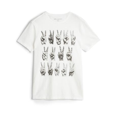 Peace Hands // SS Crew Tee // Salt (XS)