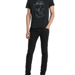 Skull // SS Raw Edge Tee // Black (S)