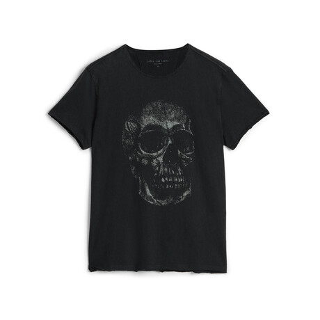 Skull // SS Raw Edge Tee // Black (S)