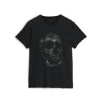 Skull // SS Raw Edge Tee // Black (S)