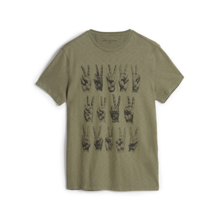 Peace Hands // SS Crew Tee // Dark Moss (S)
