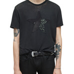 Torn Star // SS Crew Tee // Black (L)