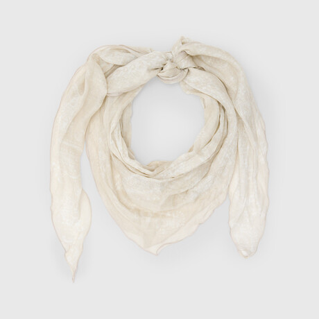 Paisley Motif Diamond Scarf // Chalk // OSZ