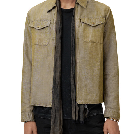 Abstract Tie-Dye Print Scarf // Moss Green // OSZ