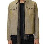 Abstract Tie-Dye Print Scarf // Moss Green // OSZ