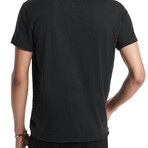 Skull // SS Raw Edge Tee // Black (S)