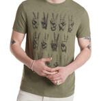 Peace Hands // SS Crew Tee // Dark Moss (S)