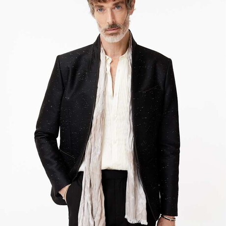 Abstract Print Jacquard Scarf // Dew Grey // OSZ