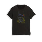 Skull Top Hat // SS Raw Edge Tee Vintage Wash // Black (S)