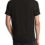 Skull Top Hat // SS Raw Edge Tee Vintage Wash // Black (S)