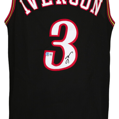 Allen Iverson // Signed Black Custom Basketball Jersey