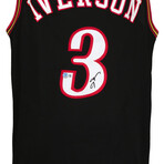 Allen Iverson // Signed Black Custom Basketball Jersey