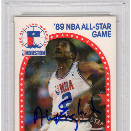 Alex English // DEN Nuggets // Signed 1989-90 NBA Hoops All Star Game #133