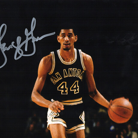 George Gervin // SA Spurs // Signed Dribbling Action Photo