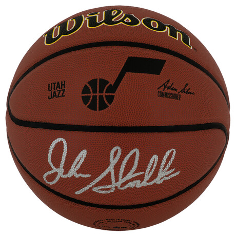 John Stockton // Utah Jazz // Signed Wilson NBA Basketball