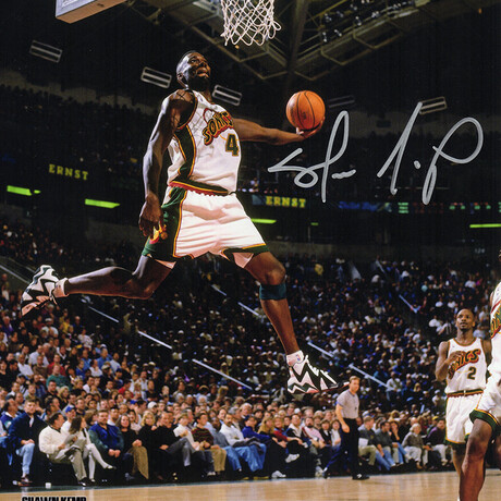 Shawn Kemp // Supersonics // Signed 'Ball In Hand' - Action Photo