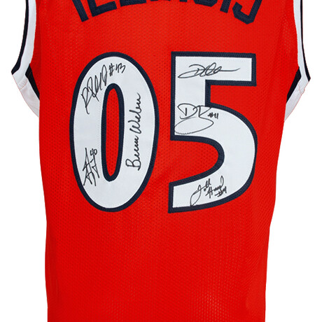 2005 IL Fighting Illini Team // Signed Orange Custom Jersey (6 Sigs.)