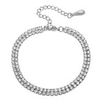 Stainless Steel + Cubic Zirconia Illumination Tennis Bracelet // 6"-8" (Adjustable)