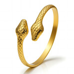 18k Gold Plated Steel Serpenti Cuff Bracelet // Adjustable Cuff