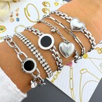 Stainless Steel + Cubic Zirconia Illumination Tennis Bracelet // 6"-8" (Adjustable)