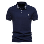Tipped Polo Shirt // Navy Blue (M)