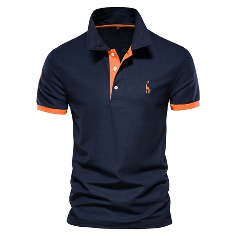 Giraffe Icon Polo // Navy Blue (XS)