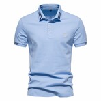 Tipped Polo Shirt // Light Blue (XS)