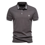 Tipped Polo Shirt // Dark Grey (S)