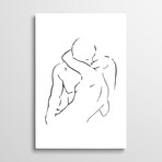 Lovers body sketch II - Black And White by Nouveau Prints (26"H x 18"W x 1.5"D)