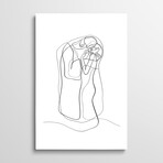 Gustav Klimt - The Kiss With One Line by Dane Khy (26"H x 18"W x 1.5"D)