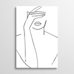 Lady Hiding Face by Blek Prints (26"H x 18"W x 1.5"D)