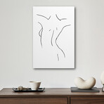 Female Body Sketch IX - Black And White by Nouveau Prints (26"H x 18"W x 1.5"D)