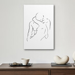Lovers body sketch II - Black And White by Nouveau Prints (26"H x 18"W x 1.5"D)