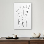 Male Body Sketch I - Black And White by Nouveau Prints (26"H x 18"W x 1.5"D)