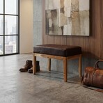 Bare Decor Luisa Bench Genuine 100% Leather and Teak // Brown