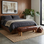 Bare Decor Lika Bench Ottoman Genuine 100% Leather // Brown